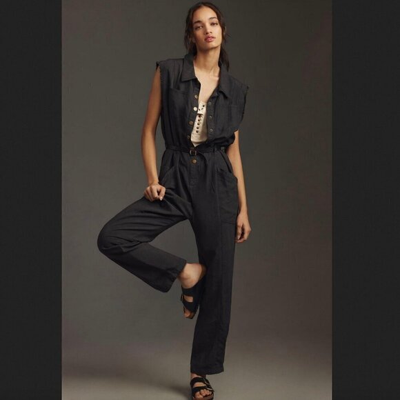 Pilcro | Sleeveless Mechanic Romper - Picture 1 of 10